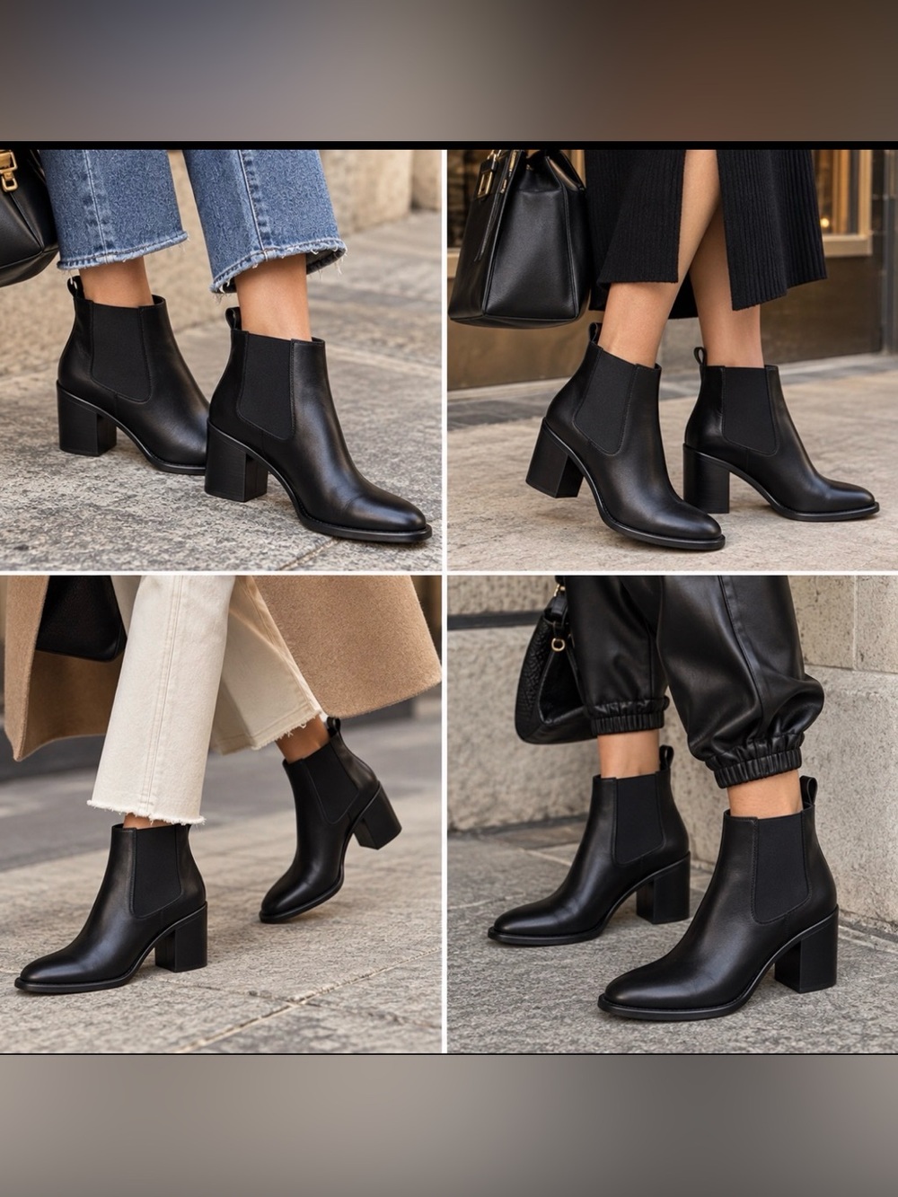 🔥JENNI KAYNE Sz 8 Black CHIC Leather Heeled Chelsea Boot Worn Twice PriceFirm